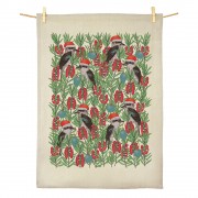 Christmas Tea Towel | Jolly Kookaburras | Organic Cotton